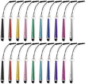 img 4 attached to 🖊️ homEdge Mini Stylus Pen Set: 20-Pack Universal Capacitive Stylus with 3.5 mm Jack for All Devices with Capacitive Touch Screen - 10 Color Options