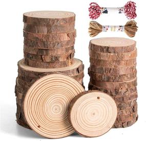 img 4 attached to 30-Piece Natural Wood Slices Craft Kit - Unfinished Wooden Ornaments, 2.4-4 Inches, Predrilled with Hole - Perfect for Christmas DIY Crafts, Arts and Crafts Projects