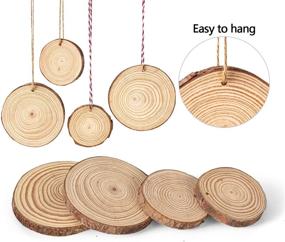 img 3 attached to 30-Piece Natural Wood Slices Craft Kit - Unfinished Wooden Ornaments, 2.4-4 Inches, Predrilled with Hole - Perfect for Christmas DIY Crafts, Arts and Crafts Projects