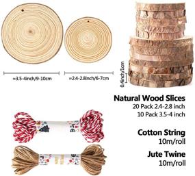 img 1 attached to 30-Piece Natural Wood Slices Craft Kit - Unfinished Wooden Ornaments, 2.4-4 Inches, Predrilled with Hole - Perfect for Christmas DIY Crafts, Arts and Crafts Projects