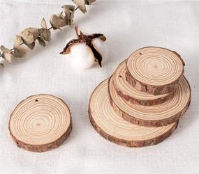 img 2 attached to 30-Piece Natural Wood Slices Craft Kit - Unfinished Wooden Ornaments, 2.4-4 Inches, Predrilled with Hole - Perfect for Christmas DIY Crafts, Arts and Crafts Projects