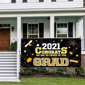 img 1 attached to 🎓 Class of 2021 Graduation Banner: Large 78” x 45” Party Supplies & Decorations in Black - Perfect Congrats Grad Photo Prop/Booth Backdrop!