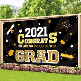 img 4 attached to 🎓 Class of 2021 Graduation Banner: Large 78” x 45” Party Supplies & Decorations in Black - Perfect Congrats Grad Photo Prop/Booth Backdrop!