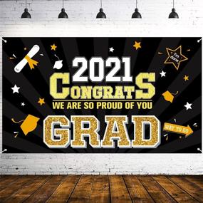 img 2 attached to 🎓 Class of 2021 Graduation Banner: Large 78” x 45” Party Supplies & Decorations in Black - Perfect Congrats Grad Photo Prop/Booth Backdrop!