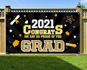 img 3 attached to 🎓 Class of 2021 Graduation Banner: Large 78” x 45” Party Supplies & Decorations in Black - Perfect Congrats Grad Photo Prop/Booth Backdrop!