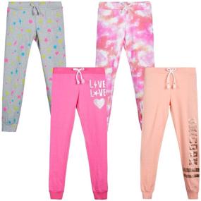 img 4 attached to Cozy Comfort for Girls: Love Republic Active Warm-Up Track Fleece Jogger Pants (4 Pack)