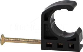 img 1 attached to 🔨 Highcraft ID234x50 Half Clamp J-Hook with Nail for Pex Tubing Pipe Support - Black, 1/2 inch