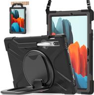 📱 batyue samsung galaxy tab s7 case (2020) - shockproof protective rugged case with pencil holder, rotating portable bracket, and shoulder strap - 11-inch protective cover for sm-t870/t875/t876 (black) logo