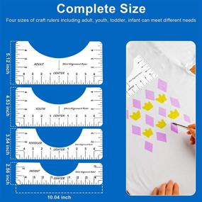 img 1 attached to 👕 Set of 4 T-Shirt Alignment Rulers - Ultimate Tshirt Design Centering Guides for Vinyl Application and Printing