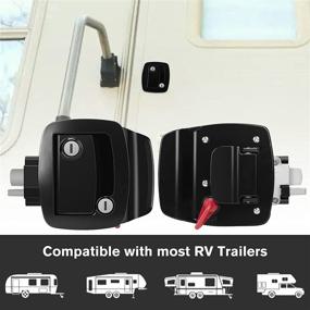 img 3 attached to 🚪 RV Camper Entry Door Lock with Paddle Deadbolt - Durable Metal Door Latch Handle, Zinc Alloy Replacement Kit for Secure Horse Travel Trailer Cargo Hauler - Black Finish, Non-Key Alike