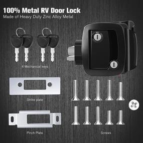 img 1 attached to 🚪 RV Camper Entry Door Lock with Paddle Deadbolt - Durable Metal Door Latch Handle, Zinc Alloy Replacement Kit for Secure Horse Travel Trailer Cargo Hauler - Black Finish, Non-Key Alike