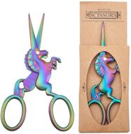 sunnyclue 1pc unicorn embroidery sewing scissors 4.5 inch small snips - stainless steel sharp tip - brow shaping - vintage scissors shears for diy crafting, needlework, threading, and artwork logo