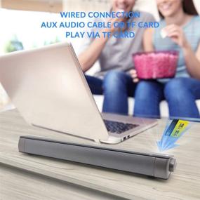 img 1 attached to Premium Home Theater Audio Sound Bar with Remote Control – Wired & Wireless Bluetooth Speaker, Built-in Subwoofers - Ideal for Phones, Tablets, PC & Projector