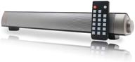 premium home theater audio sound bar with remote control – wired & wireless bluetooth speaker, built-in subwoofers - ideal for phones, tablets, pc & projector logo