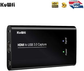 img 1 attached to 📷 KuWFi HDMI USB Video Capture Device: HD 1080P Converter with MIC Input for Live Streaming Camera/SLR/Android/Phone/Laptop