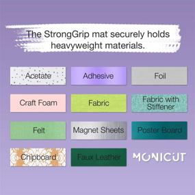 img 2 attached to 🔧 StrongGrip Cutting Mat 12x12 Inch - 3 Pack for Silhouette Cameo 4/3/2/1 | Monicut Durable Adhesive Non-Slip PVC Mats | Ideal for Quilting, Scrapbooking, Sewing, and All Arts