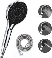 🚿 2021 watersong high pressure shower head - 5" powerful spray showerhead, upgraded handheld shower head with 60" hose, chrome finish, oversize, [no holder] logo