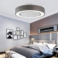 🏢 orillon modern macaron ceiling fan with light for indoor kitchen bathroom bedroom, remote led 3 color lighting low profile quiet electric fan with 4 abs blades, 22 inches (grey) логотип