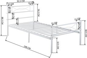 img 1 attached to WeeHom Twin Bow Design Metal Bed Frame Mattress Foundation/Platform Bed – Heavy Duty Steel Slat – Ideal for Kids, Adults & Students – Elegant White Design