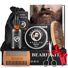 img 4 attached to 🧔 Complete Beard Kit for Men - Beard Growth Oil, Balm, Brush, Comb, Scissors & More!