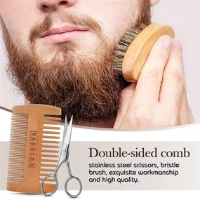 img 2 attached to 🧔 Complete Beard Kit for Men - Beard Growth Oil, Balm, Brush, Comb, Scissors & More!