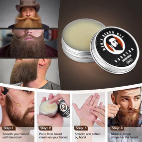 img 1 attached to 🧔 Complete Beard Kit for Men - Beard Growth Oil, Balm, Brush, Comb, Scissors & More!