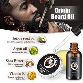 img 3 attached to 🧔 Complete Beard Kit for Men - Beard Growth Oil, Balm, Brush, Comb, Scissors & More!