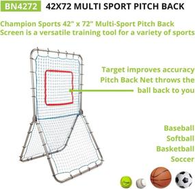 img 1 attached to 🎾 Enhanced Champion Sports BN4272 Rebound Pitchback Net: Adjustable Training Practice Rebounder with Bounceback Screen