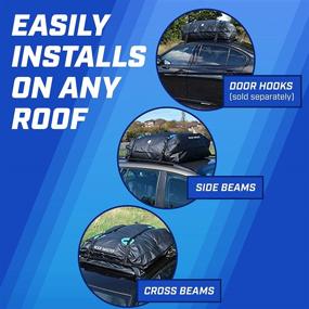 img 3 attached to 🚘 P.I. AUTO STORE 16 Cubic Foot Rooftop Cargo Carrier: Waterproof Car Roof Bag and Protective Mat for Efficient Vehicle Storage - With or Without Roof Racks