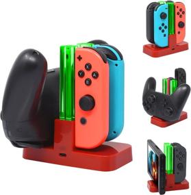 img 4 attached to 🎮 Nintendo Switch FastSnail Controller Charger with OLED Model Compatible for Joycon and Pro Controller, Charging Dock Station with Charger Indicator and Type C Charging Cable