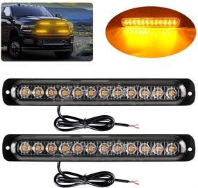 img 4 attached to Yifengshun 12-LED Amber Emergency Strobe Light Bar