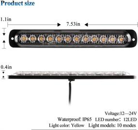 img 3 attached to Yifengshun 12-LED Amber Emergency Strobe Light Bar