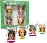 golden girls shot glasses: fun drinking games, set of 4 collectible glasses for parties, game night, bachelor bachelorette party, college graduation, birthday gift logo