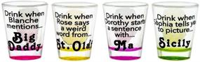 img 2 attached to Golden Girls Shot Glasses: Fun Drinking Games, Set of 4 Collectible Glasses for Parties, Game Night, Bachelor Bachelorette Party, College Graduation, Birthday Gift