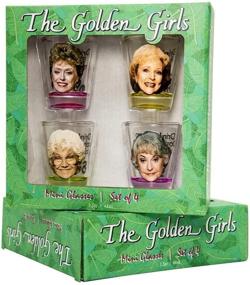 img 1 attached to Golden Girls Shot Glasses: Fun Drinking Games, Set of 4 Collectible Glasses for Parties, Game Night, Bachelor Bachelorette Party, College Graduation, Birthday Gift