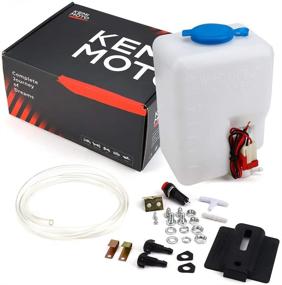 img 4 attached to 🚗 KEMIMOTO Universal 12V Car Windshield Washer Pump Kit with Button Switch - Windshield Tank and Washer Fluid Reservoir Bottle Compatible with Polaris RZR Ranger General