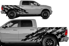 img 1 attached to Заводские ремесла Shred Side Графический комплект виниловая наклейка Wrap | Dodge Ram 5.7 Кровать 2009-2018 | Матовый черный | Улучшенный SEO