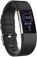 youkex silicone bands - compatible with fitbit charge 2 small, classic & special edition replacement band for women & men - black-1 logo