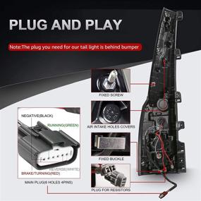 img 2 attached to 🚦 MOSTPLUS Светодиодные задние фонари Комплект из 2 шт., Совместимые с Chevrolet Chevy Tahoe Suburban 2015-2020, Прозрачные