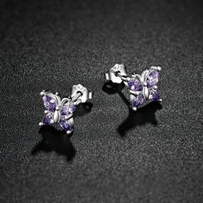 img 1 attached to Hypoallergenic Sterling Silver TIZU Butterfly Earrings for Women/Girls - Gift of Butterfly Jewelry