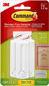 img 4 attached to 📸 Command 17043 051131949256 Wire Back Picture Value Pack: Efficient White Hangers (3-Hangers Count)