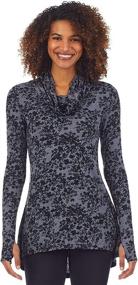 img 1 attached to 🤗 Cuddl Duds Women's Softwear with Stretch: Long Sleeve Cowl Tunic – Ultimate Comfort and Style!