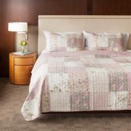 🌸 queen size floral country quilted bedspread set - slpr secret garden patchwork cotton bedding with 2 shams logo