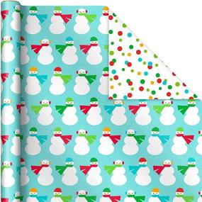 img 1 attached to 🎁 Hallmark Reversible Christmas Wrapping Paper for Kids - Vibrant Brights, Stripes, Trees, Ornaments, Polka Dots (3 Rolls: 120 sq. ft. ttl)