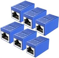 🔌 6 pack blue network coupler: ethernet cable extender female to female, cat6 inline couplerin, cat5 connectors for cat7/cat6/cat5/cat5e ethernet extension cable logo