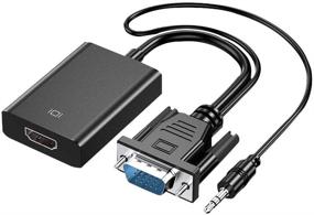 img 4 attached to 🔌 M MIMMU VGA к HDMI конвертер адаптер 1080P (с мужским на женский) для компьютера, настольного компьютера, ноутбука, ПК, монитора, проектора - повышение качества видео и подключаемость.