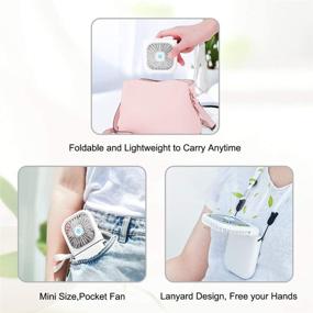 img 2 attached to DYSERLAO Handheld Fan - 3000mAh Rechargeable Battery Portable Mini Fan with 3 Adjustable Speeds - Long-lasting Operation up to 4-10 Hours - Low Noise - Lanyard - Ideal for Girls, Kids, Women, Men - Home, Office, Travel, Outdoor Use - White