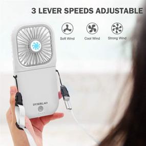 img 1 attached to DYSERLAO Handheld Fan - 3000mAh Rechargeable Battery Portable Mini Fan with 3 Adjustable Speeds - Long-lasting Operation up to 4-10 Hours - Low Noise - Lanyard - Ideal for Girls, Kids, Women, Men - Home, Office, Travel, Outdoor Use - White