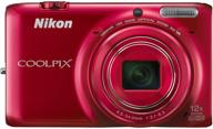 nikon coolpix s6500 wi-fi digital camera with 12x zoom in red logo