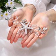 🌟 silver bridal hair piece: unicra starfish bride wedding hair comb, flower hair accessories for women and girls logo